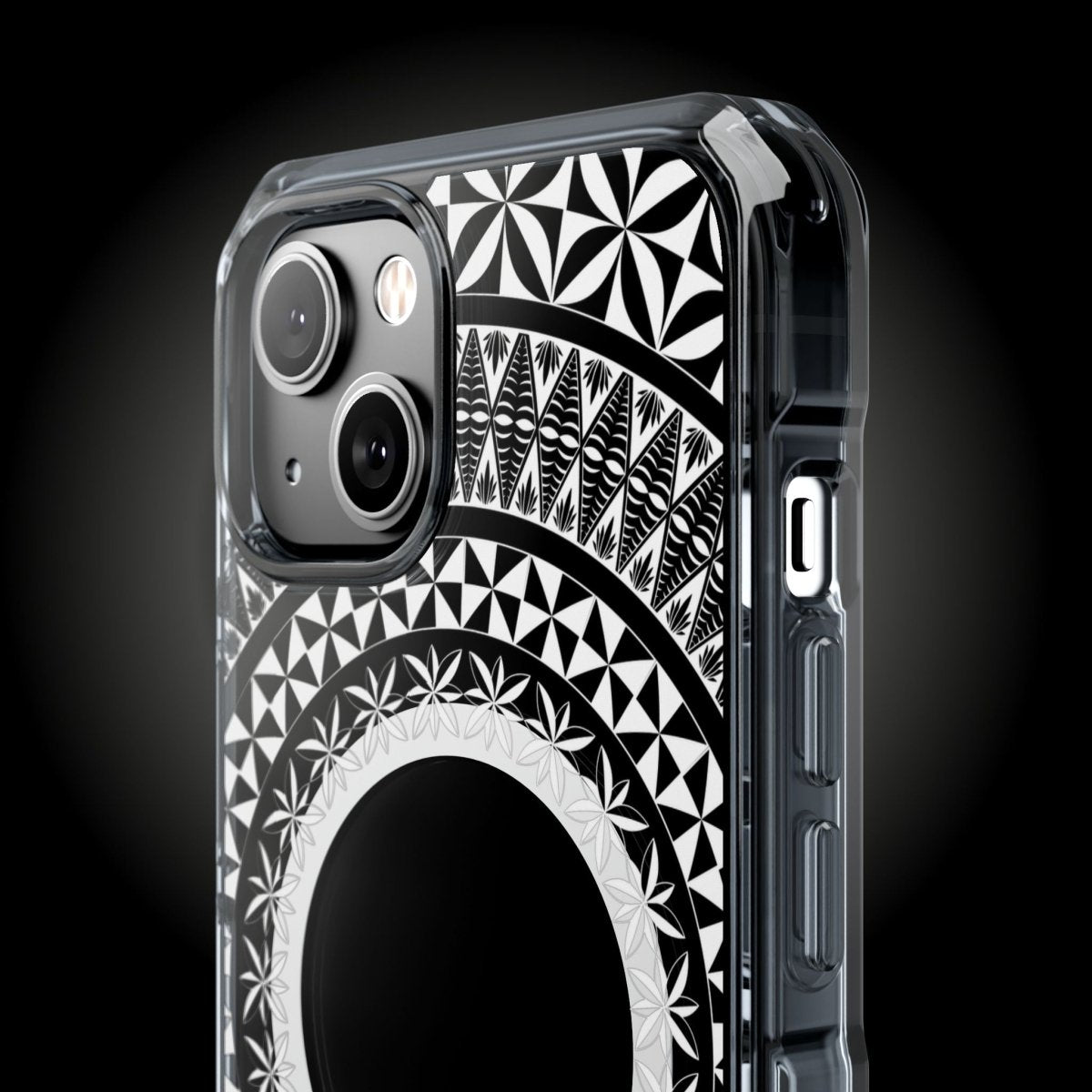 WOYC PasifikaOne MagSafe clear case for iPhone 16, Tongan design, transparent protective phone case suitable for AU, NZ, and USA.