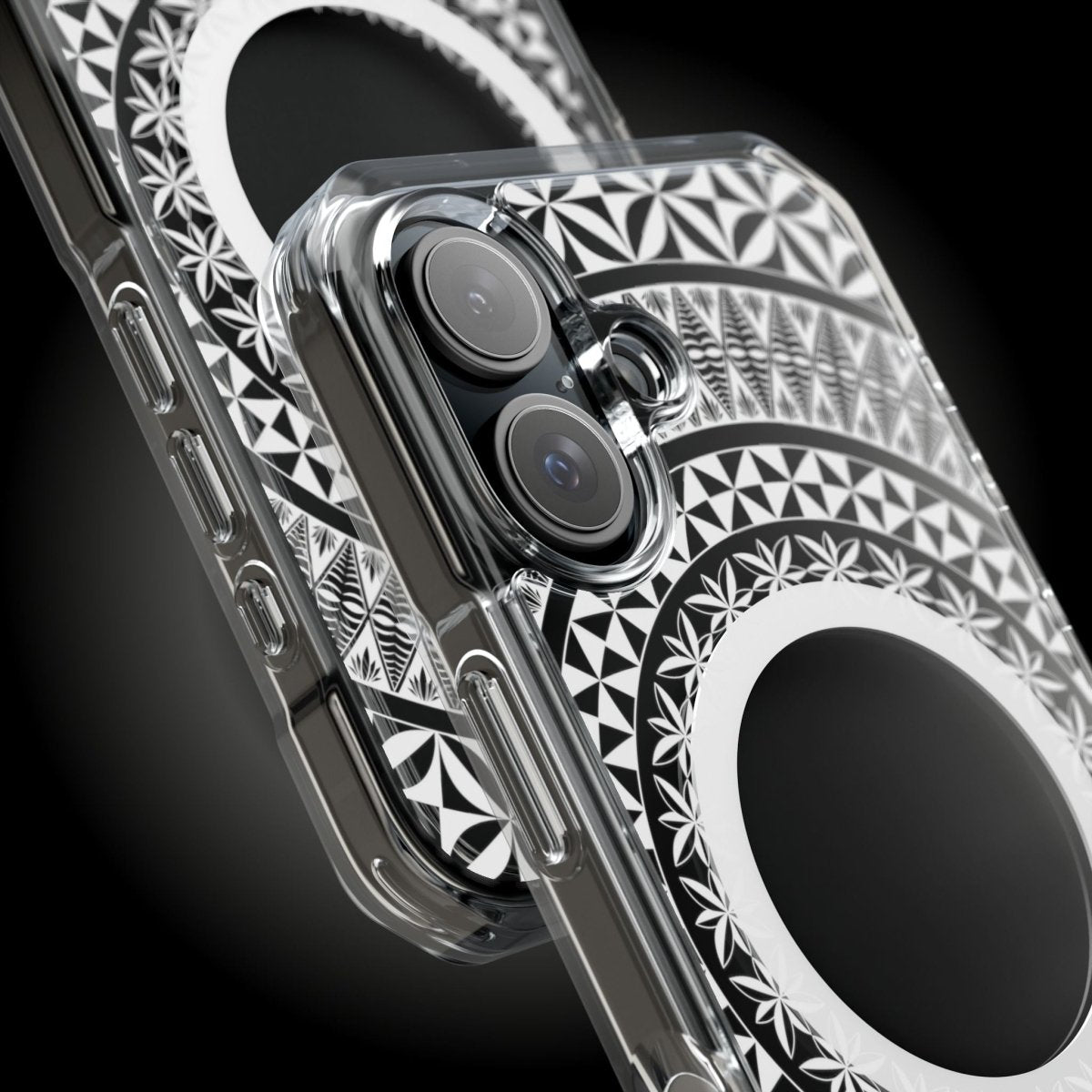 WOYC PasifikaOne MagSafe clear case for iPhone 16, featuring Tongan design, transparent protective cover, compatible with AU, NZ, and US markets.