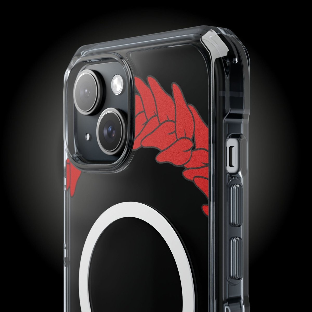 WOYC PasifikaOne MagSafe clear case for iPhone 16 featuring Ula Fala design, transparent protective phone cover.