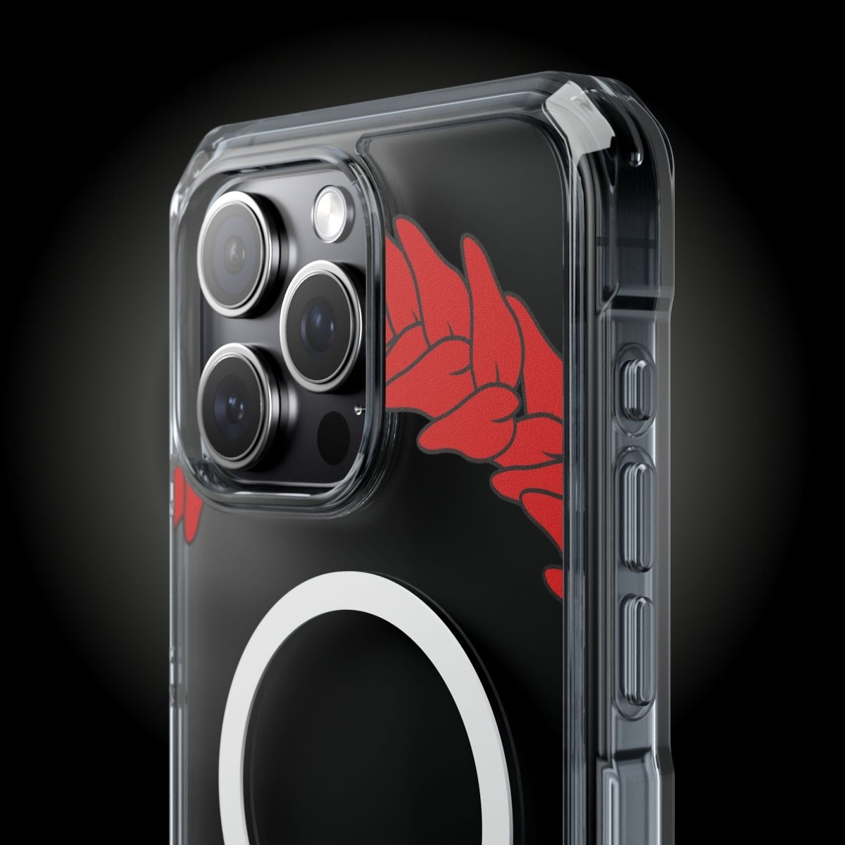 WOYC PasifikaOne MagSafe clear case for iPhone 16, featuring Ula Fala design, showing the transparent protective cover.