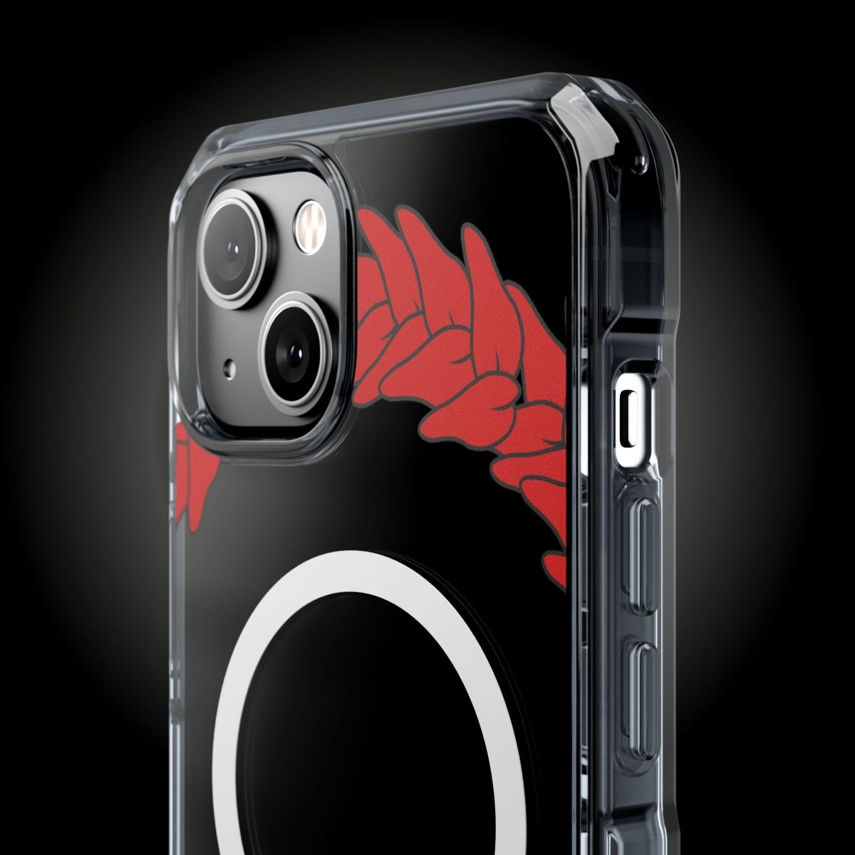 WOYC PasifikaOne MagSafe clear case for iPhone 16 featuring Ula Fala design, showing the transparent protective phone cover.