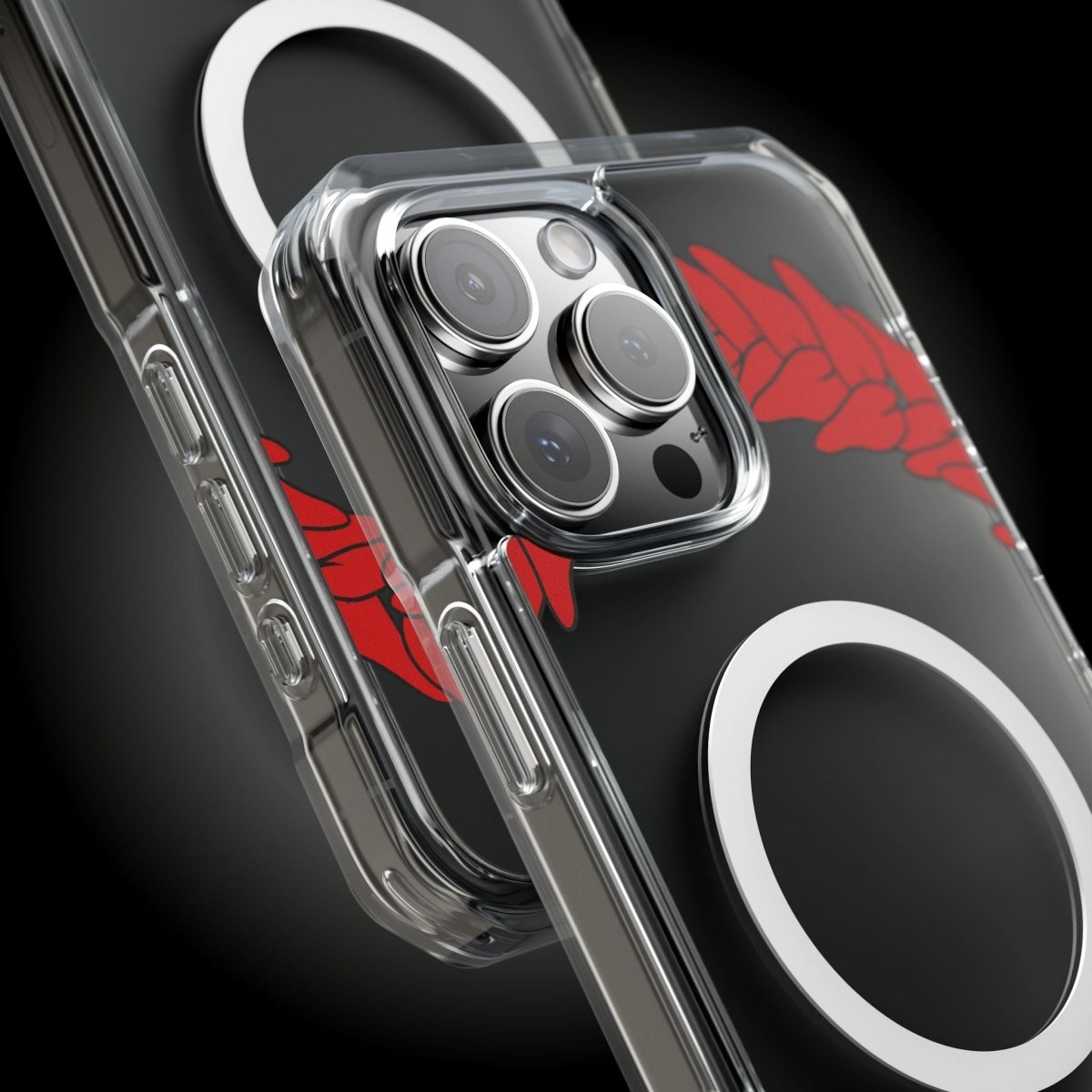 WOYC PasifikaOne MagSafe clear case for iPhone 16, featuring Ula Fala design, transparent and protective for MagSafe compatibility.