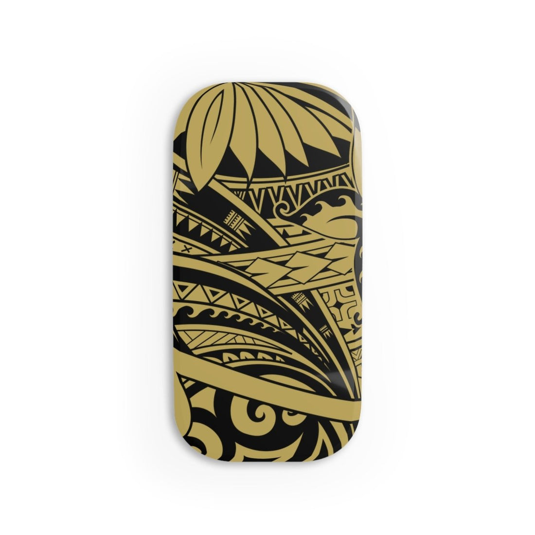Glossy Bloom Gold phone grip stand by WOYC, designed for AU/NZ/USA, featuring a stylish floral pattern on a white background.