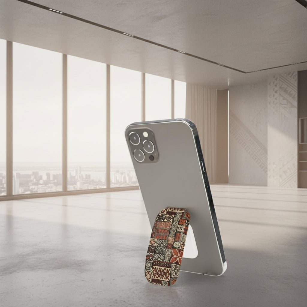 White glossy Elei phone grip stand by WOYC, versatile for AU, NZ, and USA, shown in a close-up view.