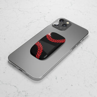 Glossy white Ula Fala Grip Stand accessory, designed for phones, with a sleek, one-size fit and durable build.