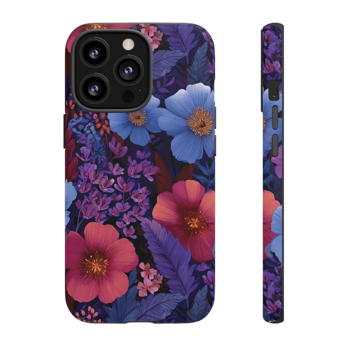 Lavender Tropics tough phone case for iPhone 17, glossy finish, durable protective cover in lavender design