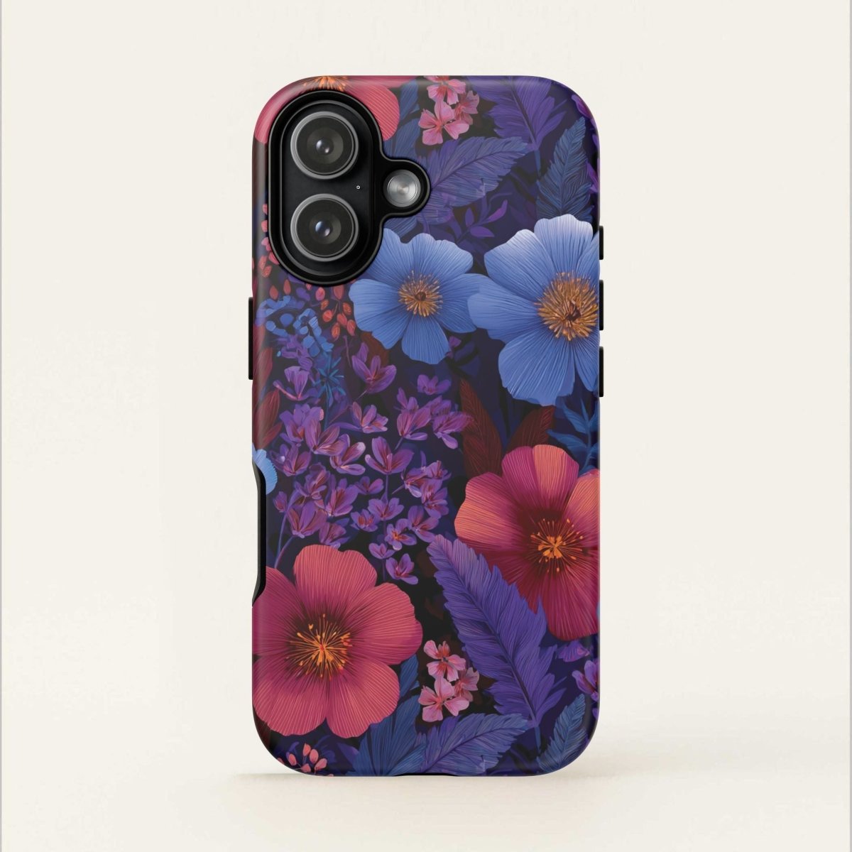 Lavender Tropics tough iPhone case by Printify, glossy protective phone cover for iPhone 17 with colorful tropical design.