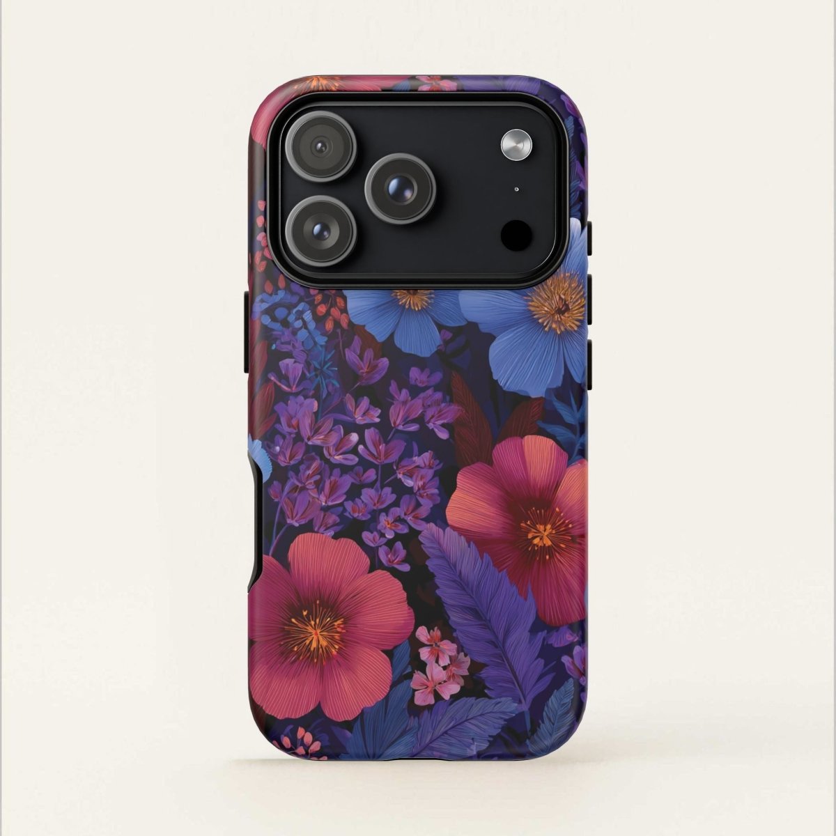 Lavender Tropics iPhone Tough Phone Case for iPhone 17, glossy, durable protective case by Printify.