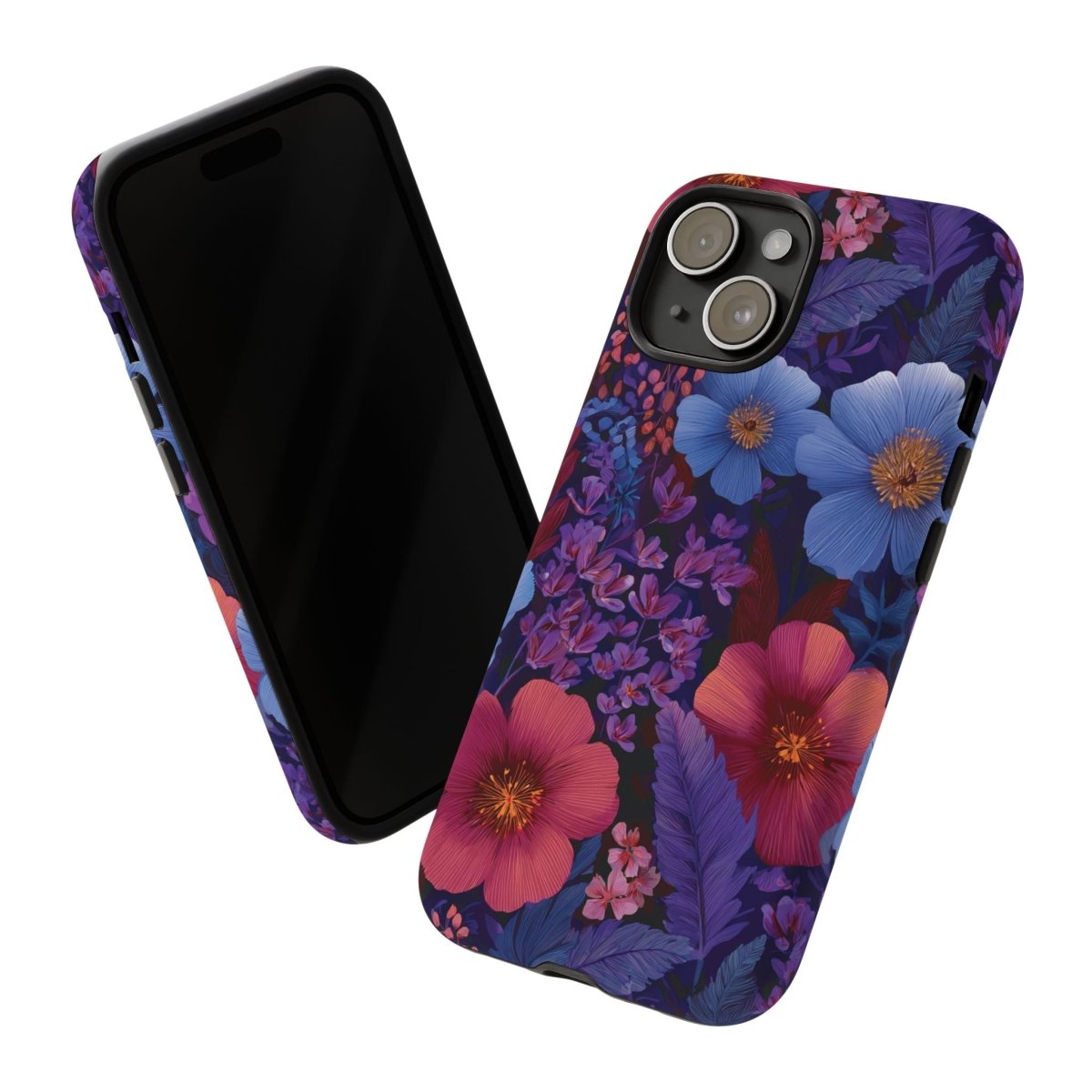 Lavender Tropics tough phone case for iPhone 17 by Printify, glossy finish with vibrant tropical design.