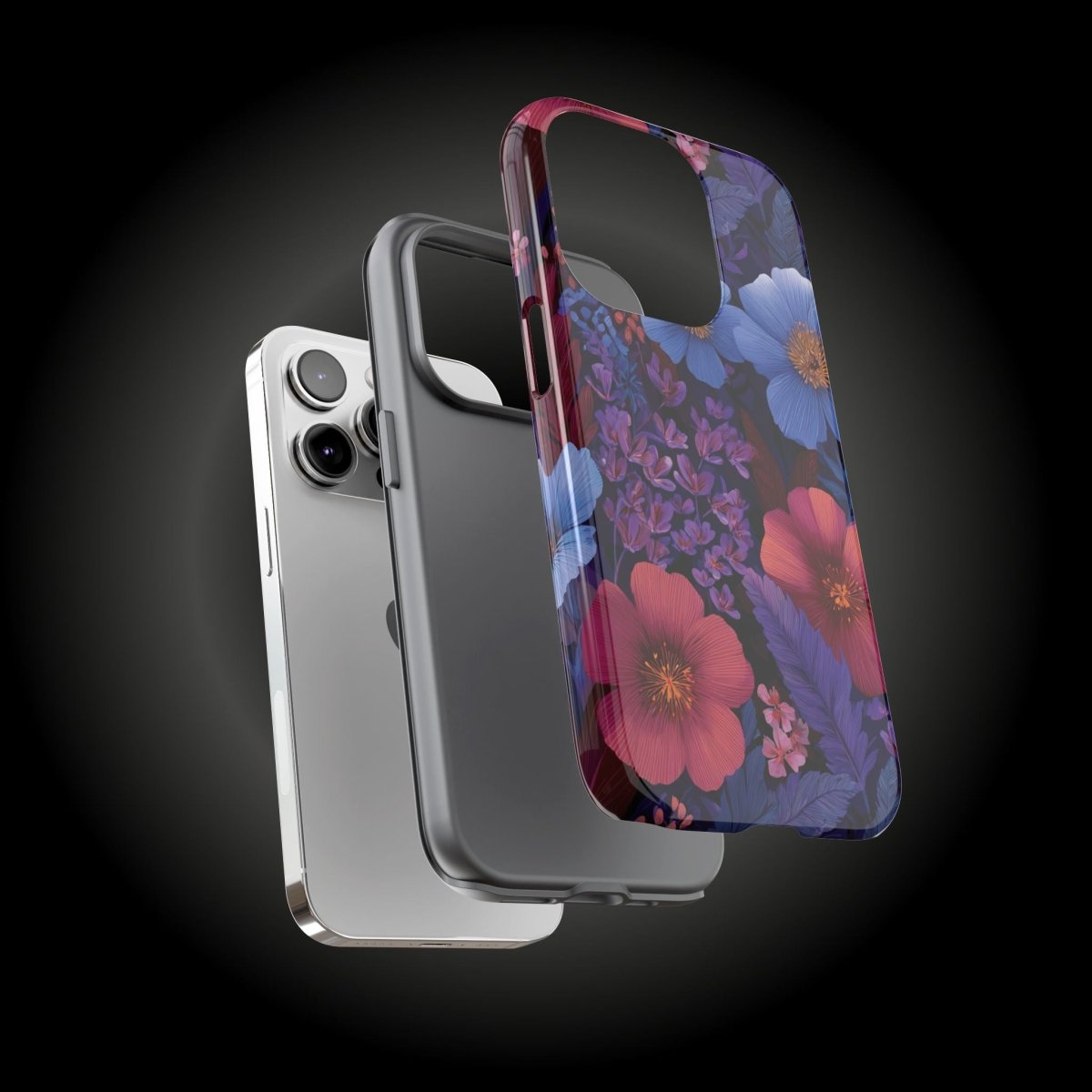 Glossy lavender tropics iPhone tough phone case by Printify, designed for iPhone 17, with a durable, protective build.