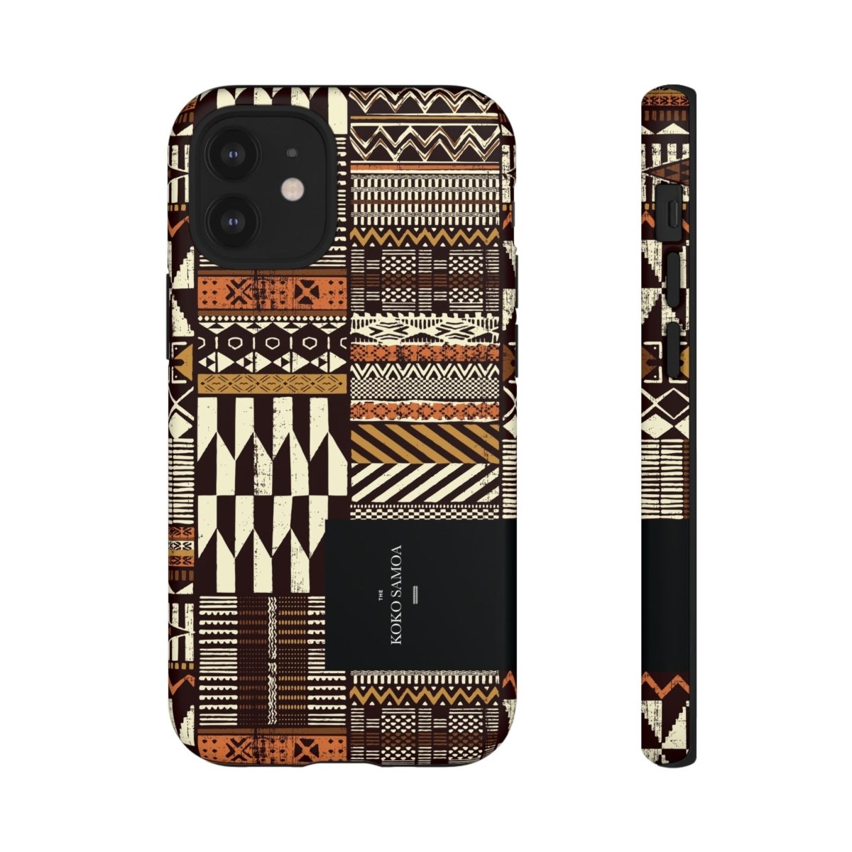 Glossy tough phone case for iPhone 17 with Apia Mosaic, featuring a durable, protective exterior.
