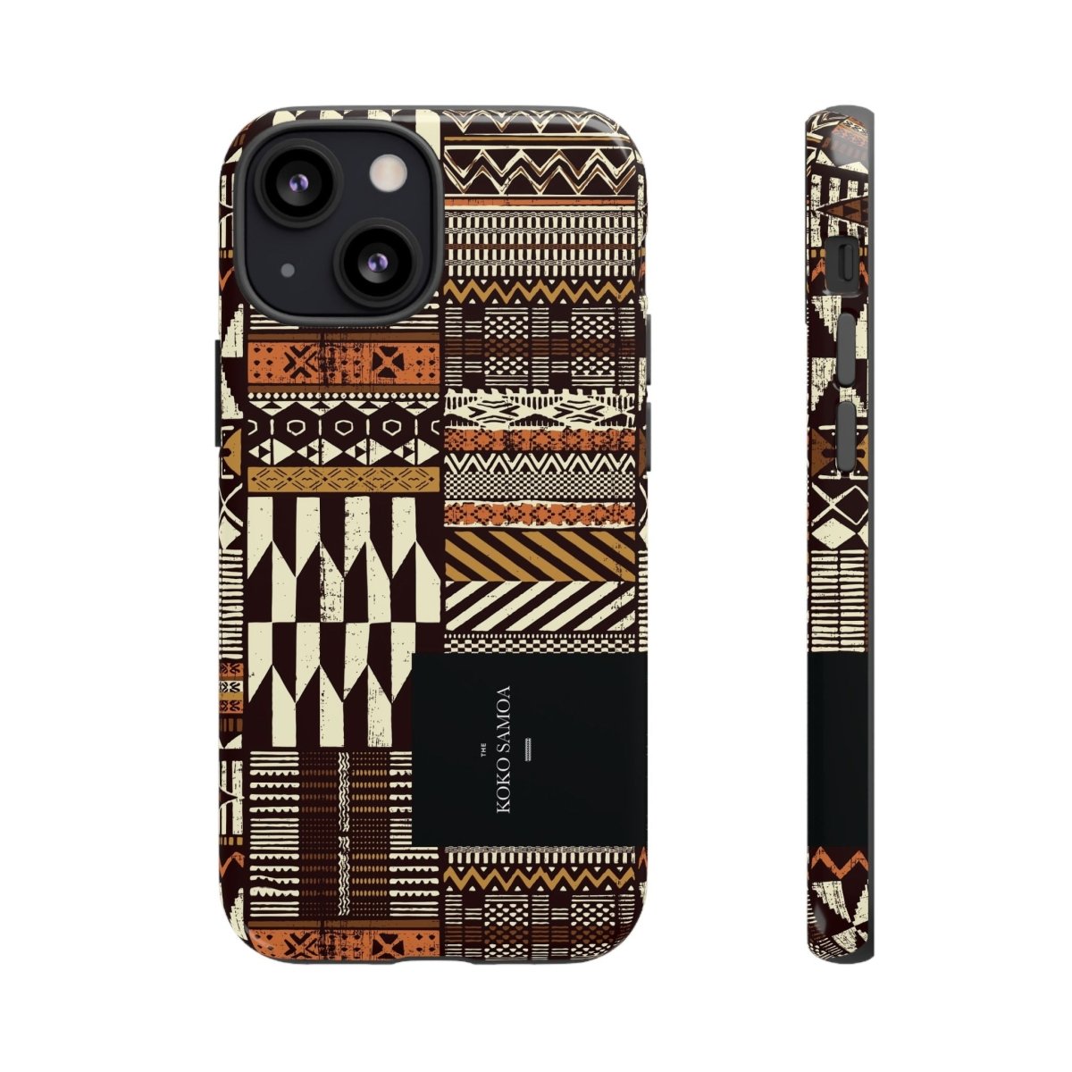 Glossy Tough Phone Case for iPhone 17 with Apia Mosaic design, brand, suitable for AU, NZ, and USA markets.