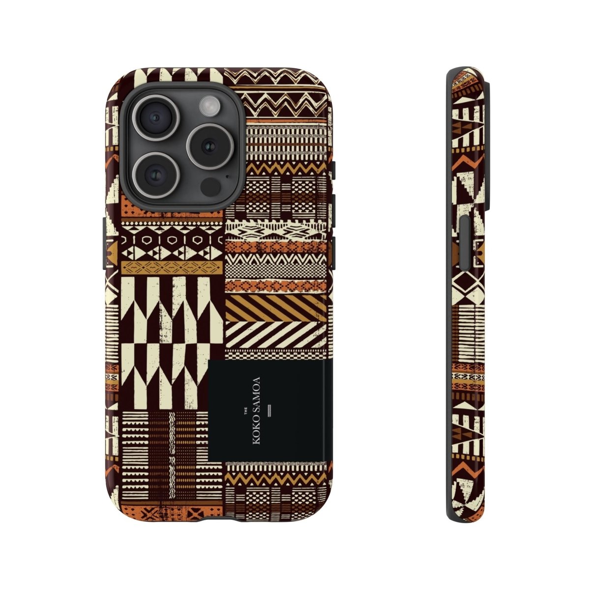 Glossy tough phone case for iPhone 17 with Apia Mosaic design, durable Printify phone case for AU, NZ, and USA.