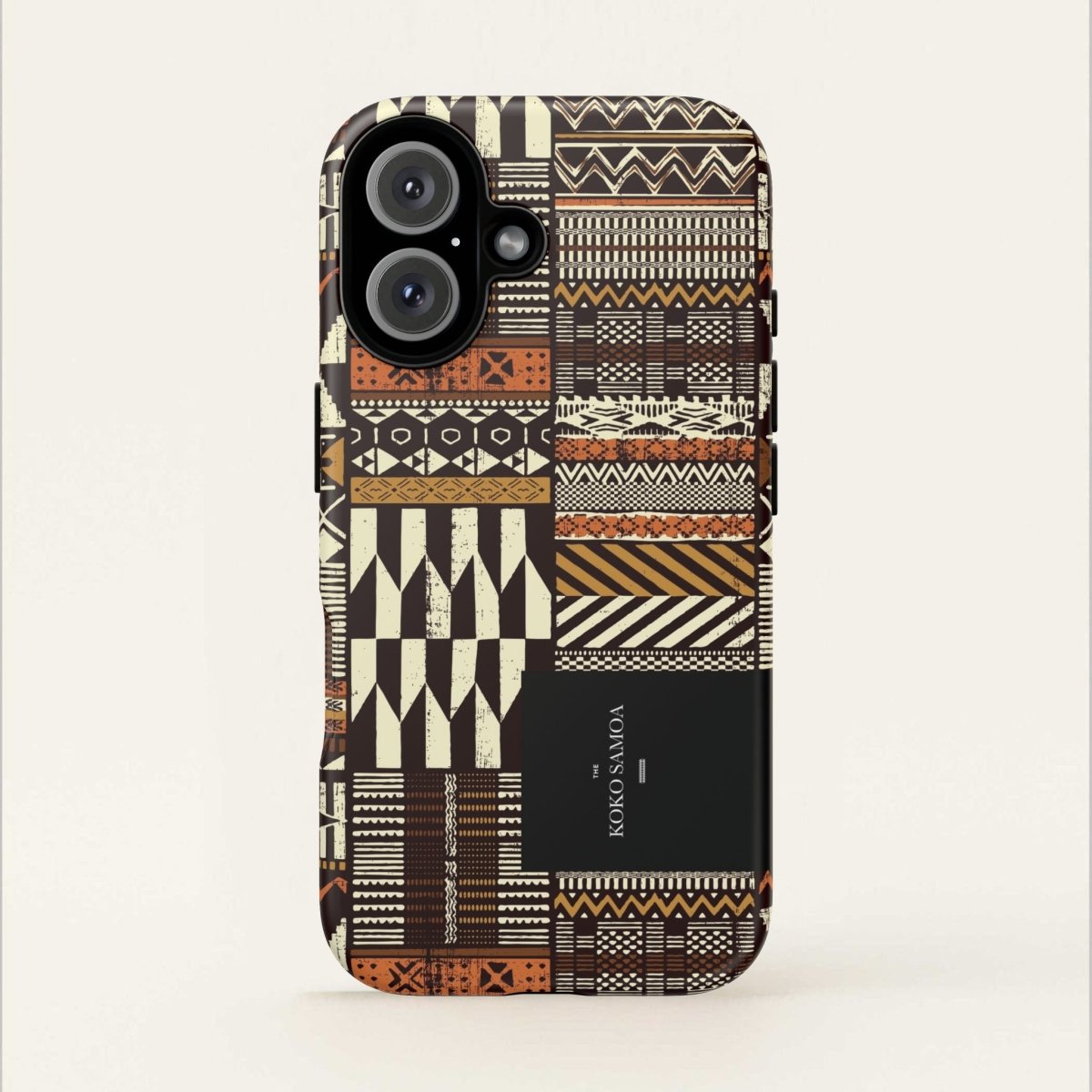 Glossy Tough Phone Case for iPhone 17 with Apia Mosaic design by Printify, showing vibrant mosaic pattern on a durable case.