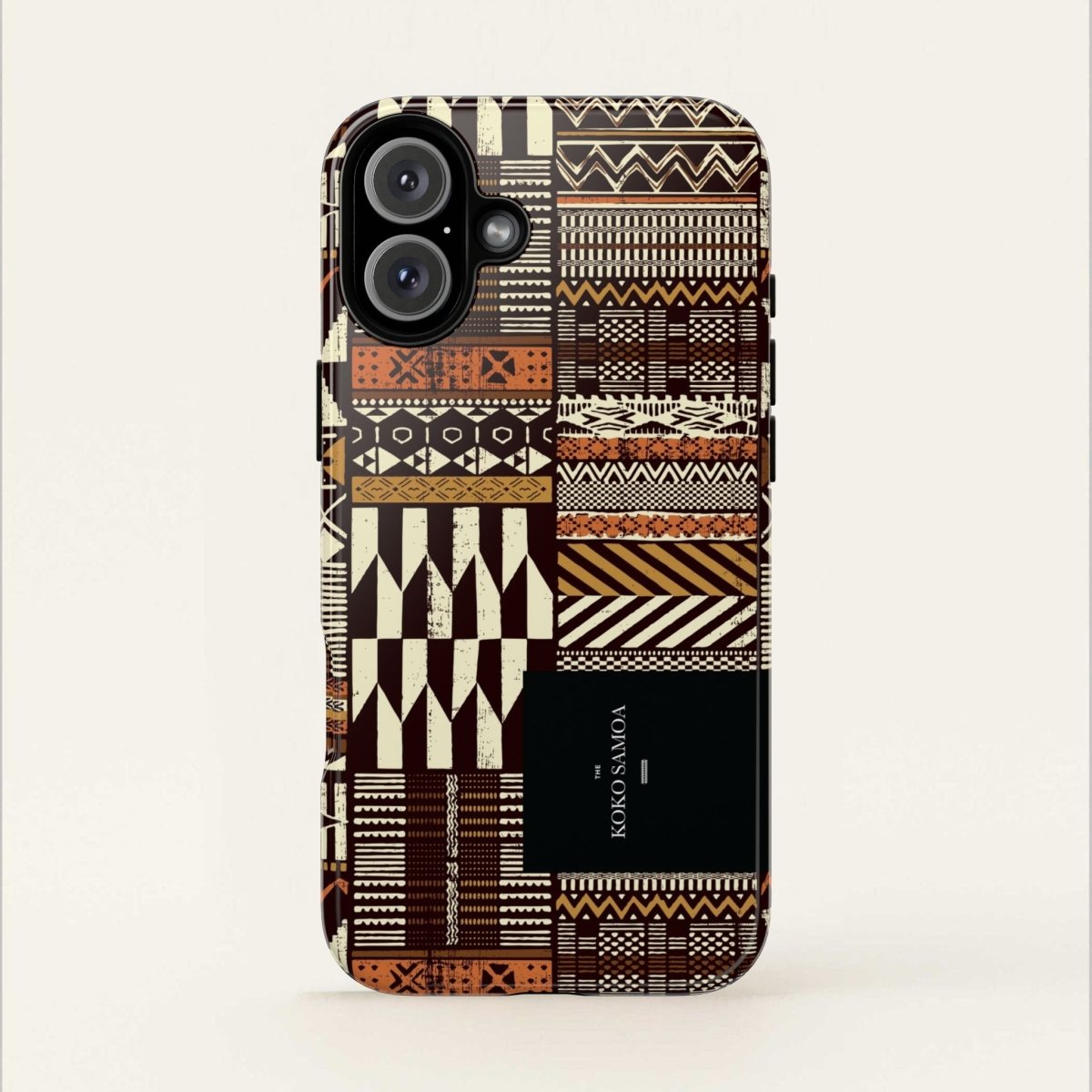 Glossy Tough Phone Case for iPhone 17 with Apia Mosaic design by Printify, featuring a durable protective cover in vibrant mosaic pattern.