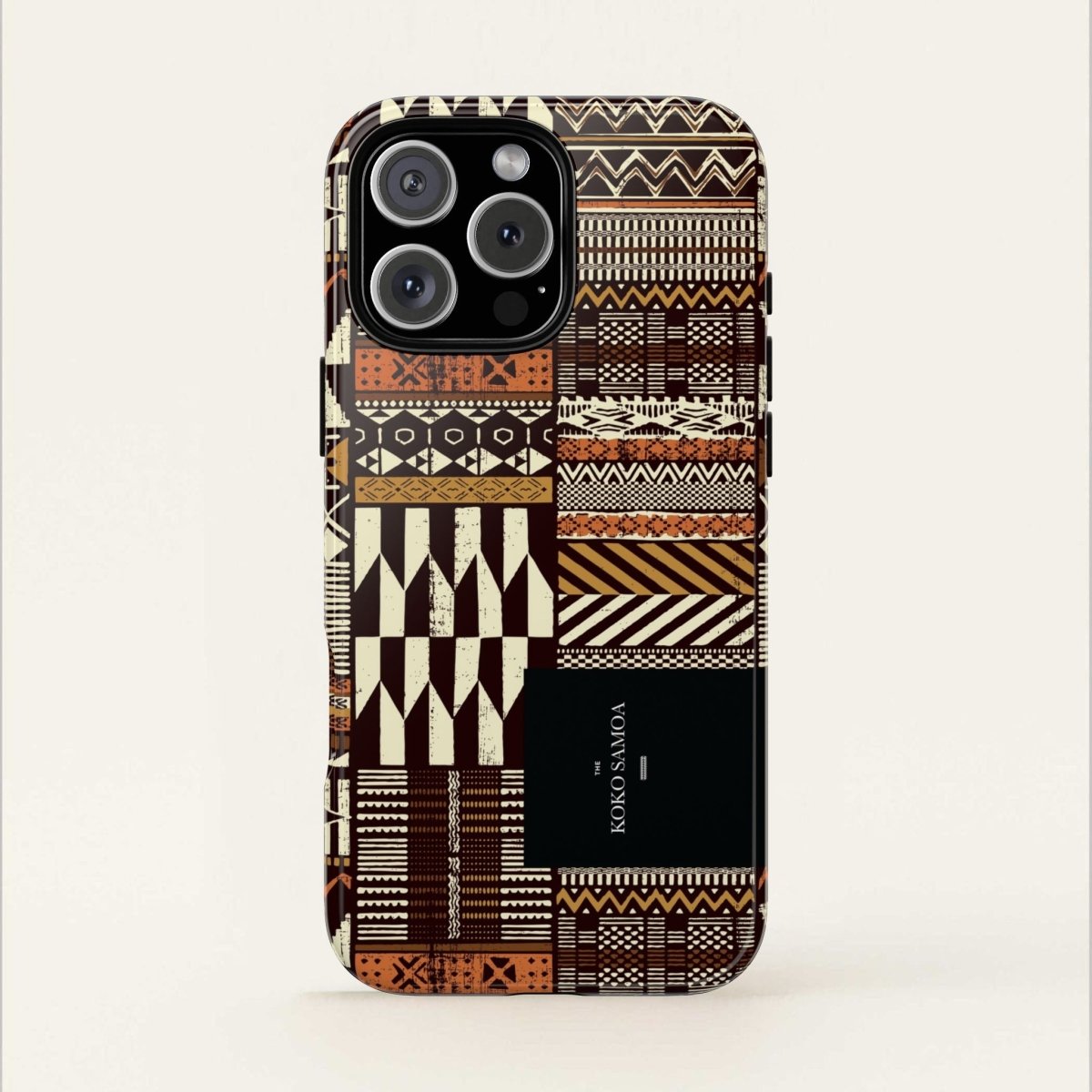 Glossy tough phone case for iPhone 17 featuring Apia Mosaic design by Printify, durable protective cover for AU, NZ, and USA.