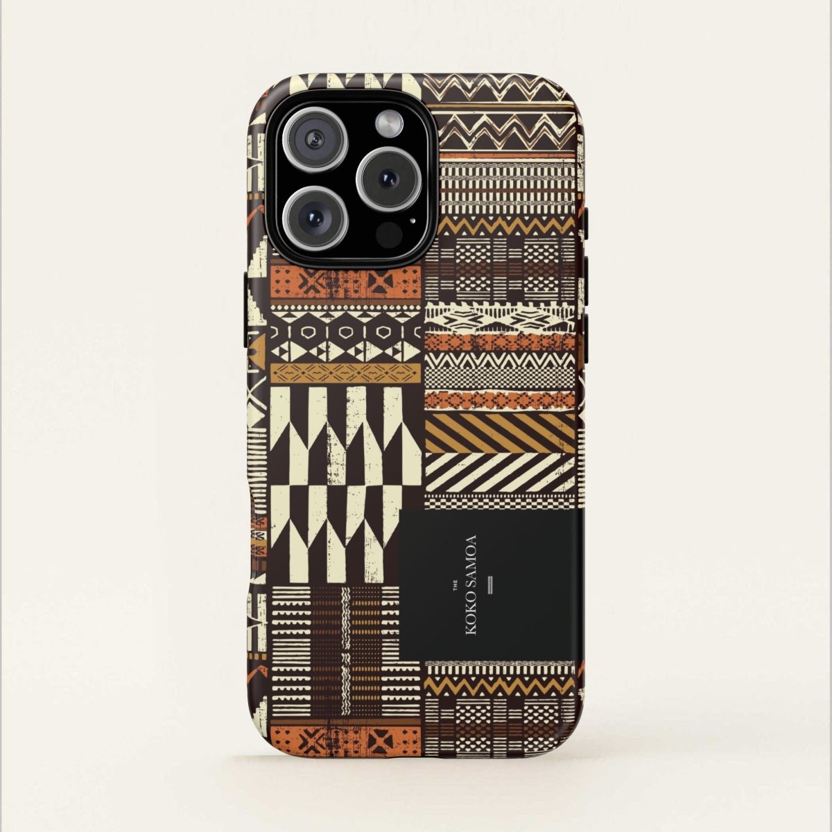 Glossy Tough Phone Case for iPhone 17 with Apia Mosaic design by Printify, featuring durable protection and vibrant mosaic pattern.