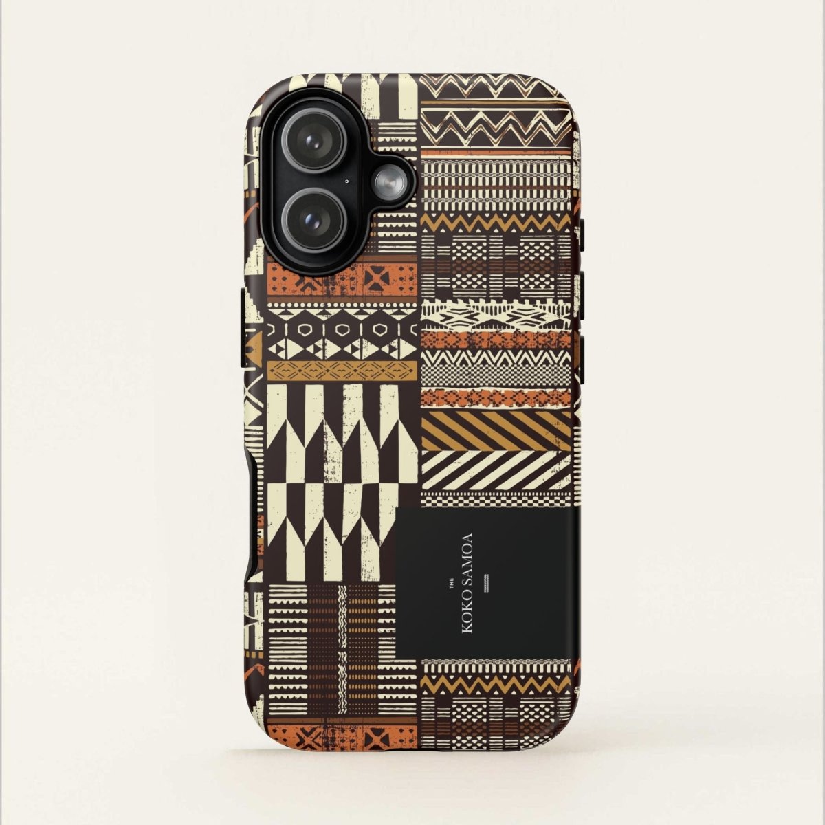 Glossy tough phone case for iPhone 17 with Apia Mosaic design by Printify, offering durable protection for AU, NZ, and USA.