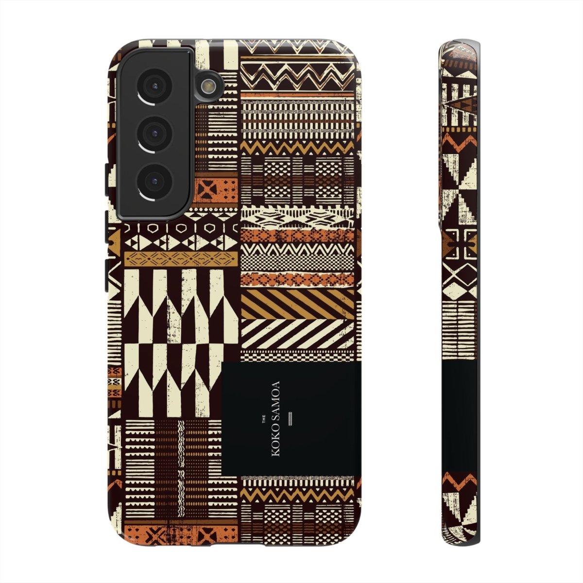 Glossy Tough Phone Case by Printify with Apia Mosaic design for iPhone 17, featuring vibrant mosaic artwork.