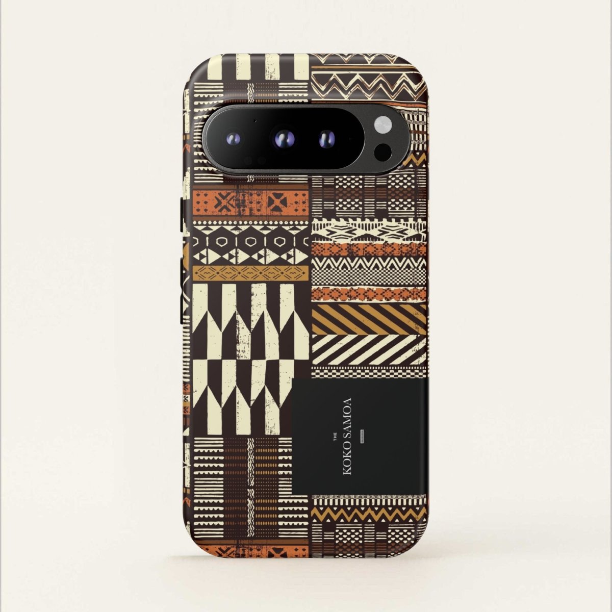 Glossy Printify Tough Phone Case for iPhone 17 with Apia Mosaic design, offering durable protection for AU, NZ, and US models.