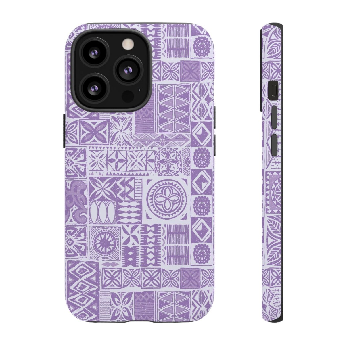 Lavender Elei tough phone case for iPhone 17 by WOYC, glossy protective cover with a vibrant lavender design.