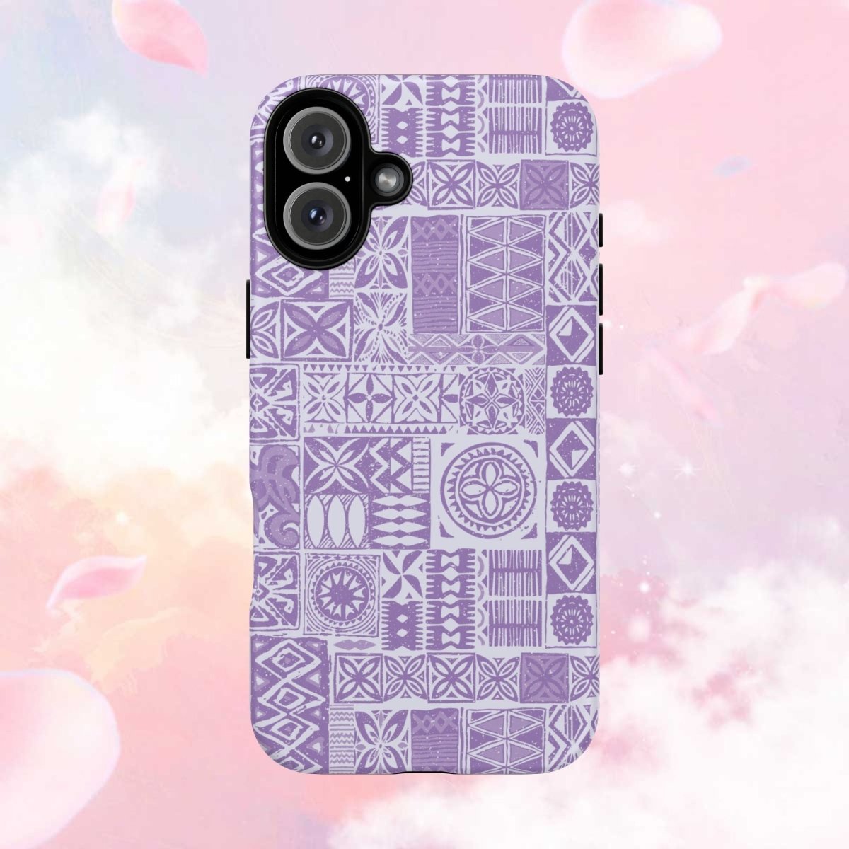 Lavender Elei tough phone case for iPhone 17 by WOYC, glossy finish, designed for durable protection in AU, NZ, and USA markets.