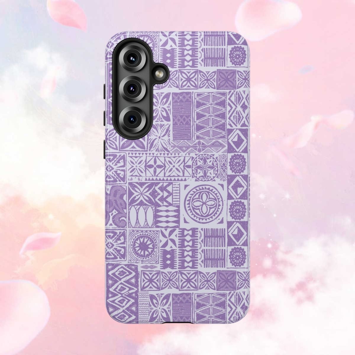 Lavender Elei tough phone case by WOYC for iPhone 17, glossy finish, durable protective cover for AU, NZ, and USA models.