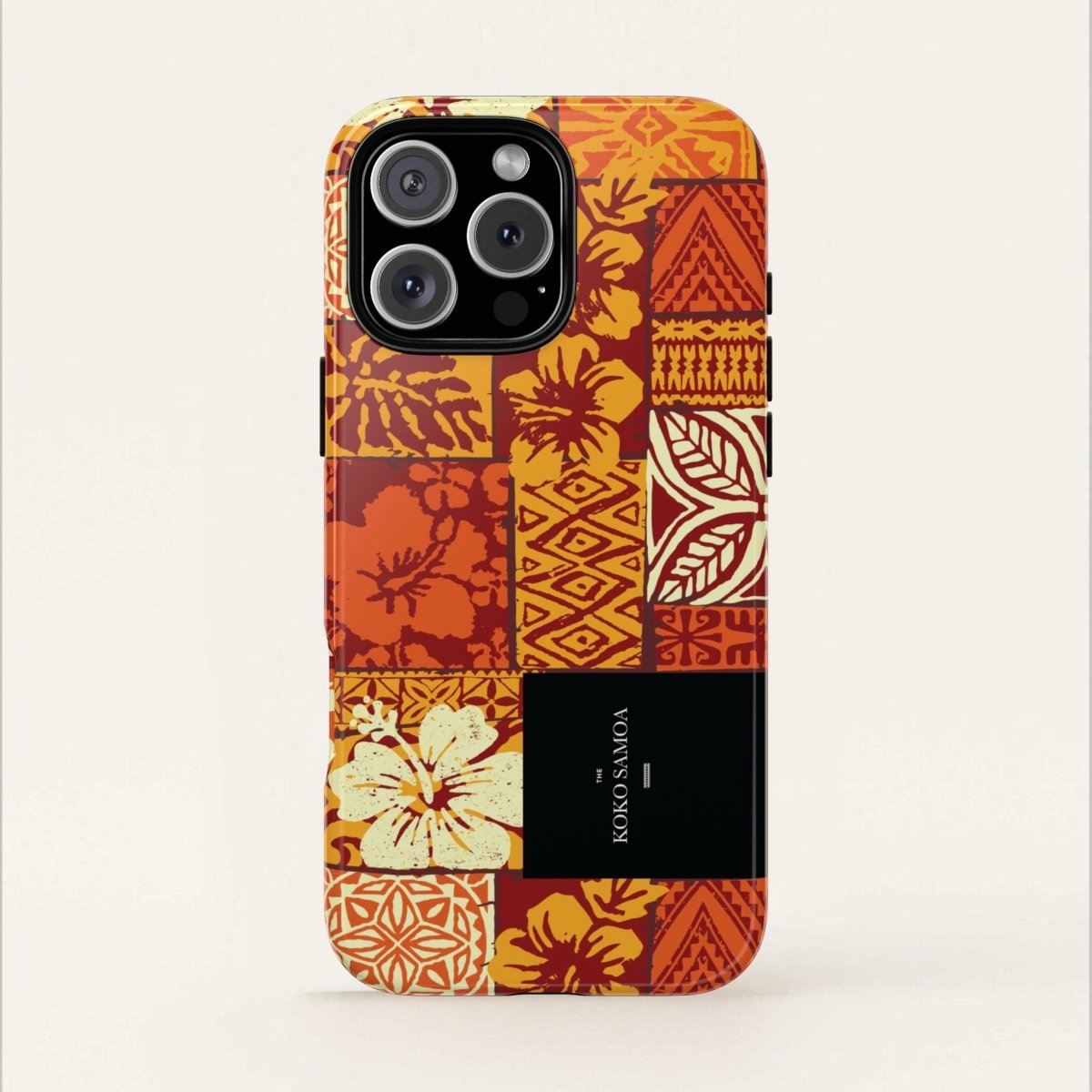 Glossy Sataoa Sunrise tough phone case for iPhone 17, featuring vibrant sunrise design and rugged protection.