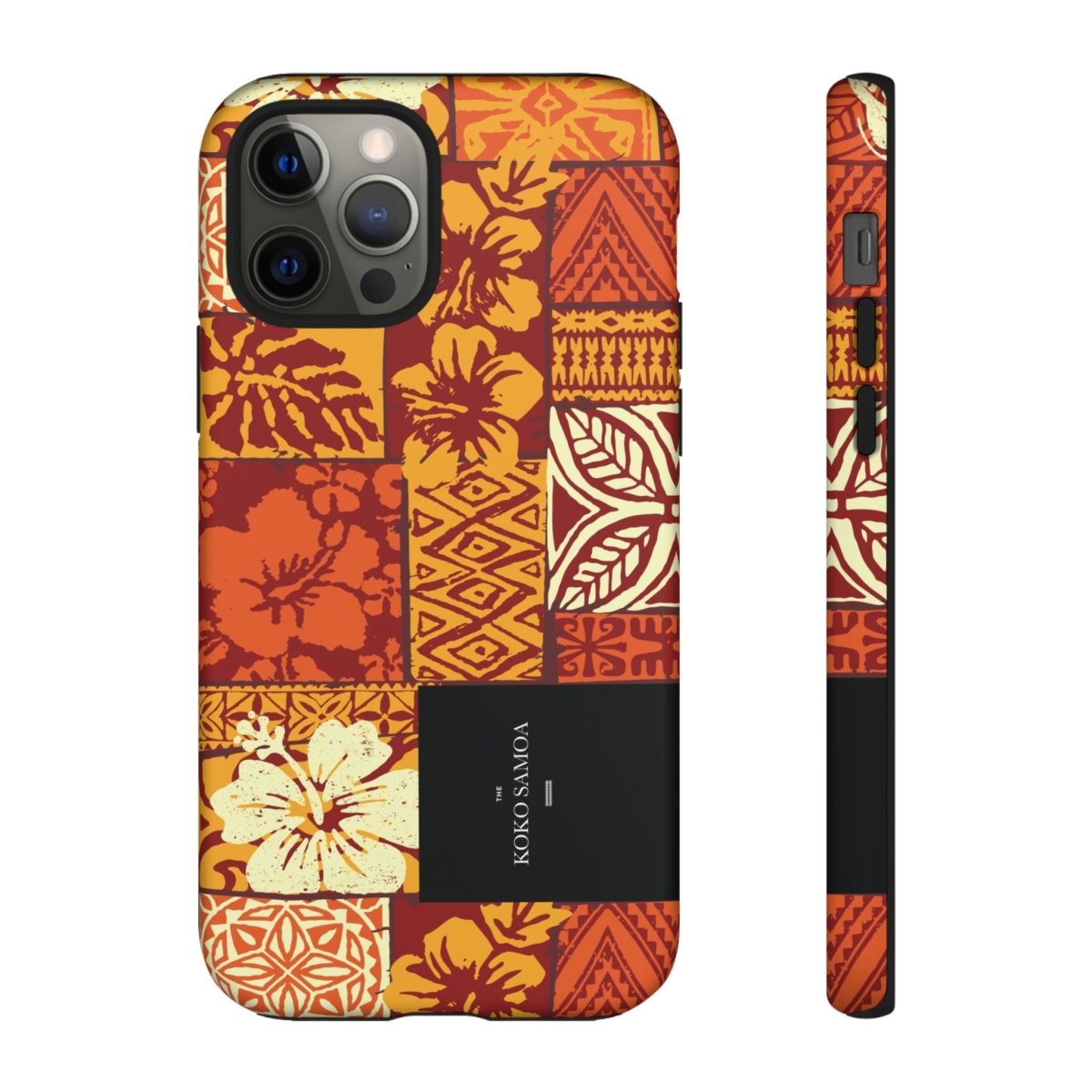 Glossy tough phone case for iPhone 17 with Sataoa Sunrise, featuring vibrant colors and durable protection.