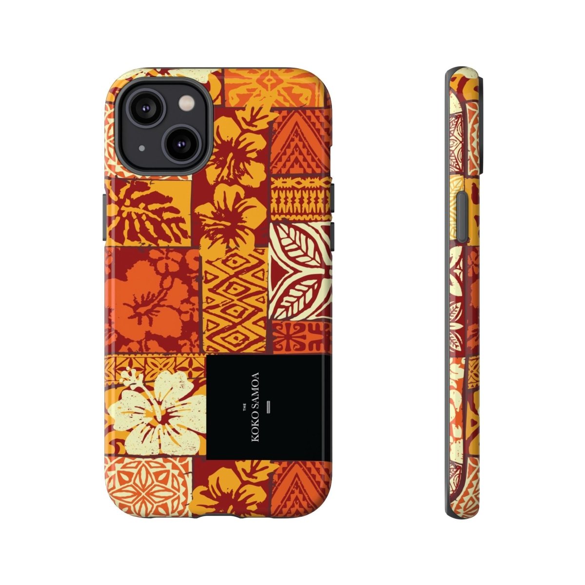 Glossy tough phone case for iPhone 17 with Sataoa Sunrise design, by Printify, featuring vibrant sunrise artwork.