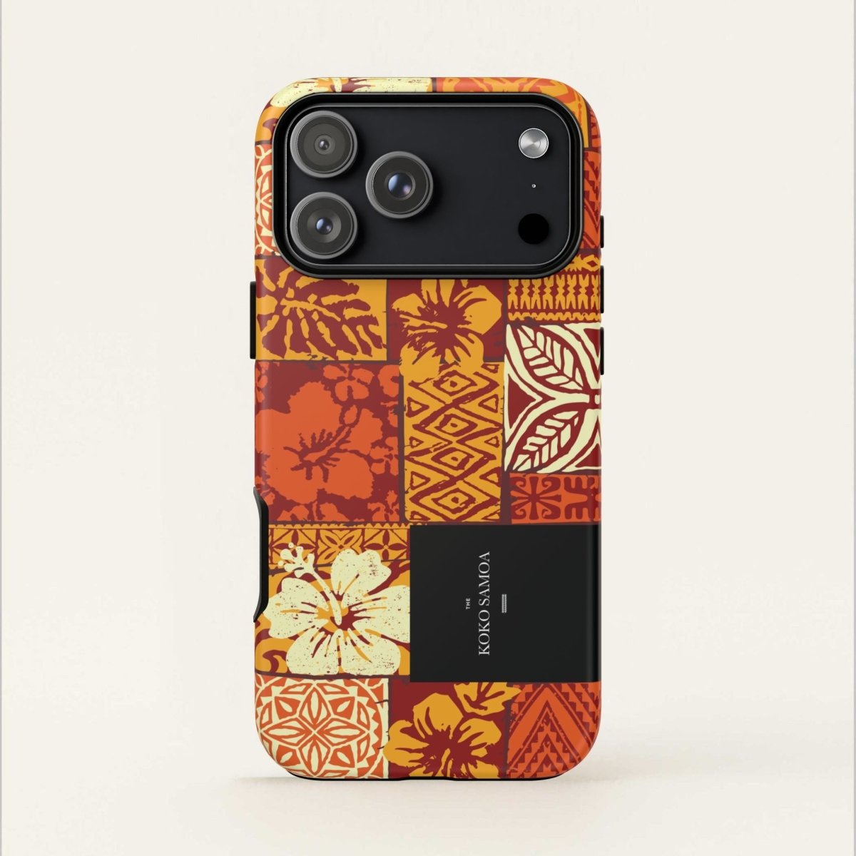 Glossy Tough Phone Case by Printify featuring Sataoa Sunrise design for iPhone 17, suitable for AU, NZ, and USA markets.