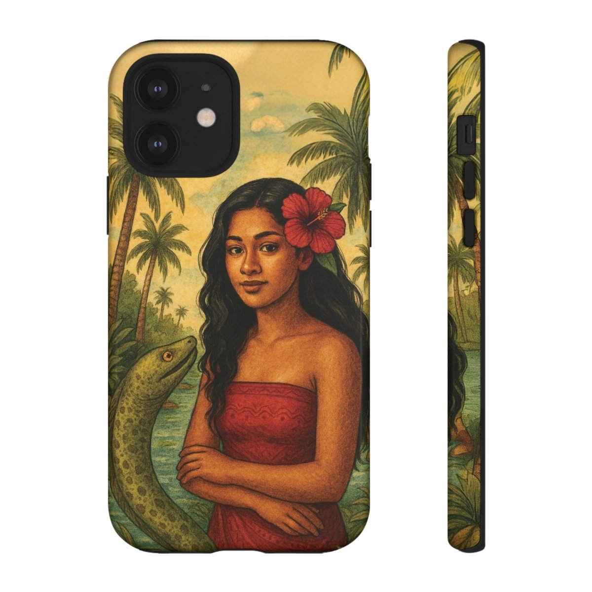 Glossy tough phone case for iPhone 17 featuring Sina & The Eel, offers durable protection in AU, NZ, and USA.