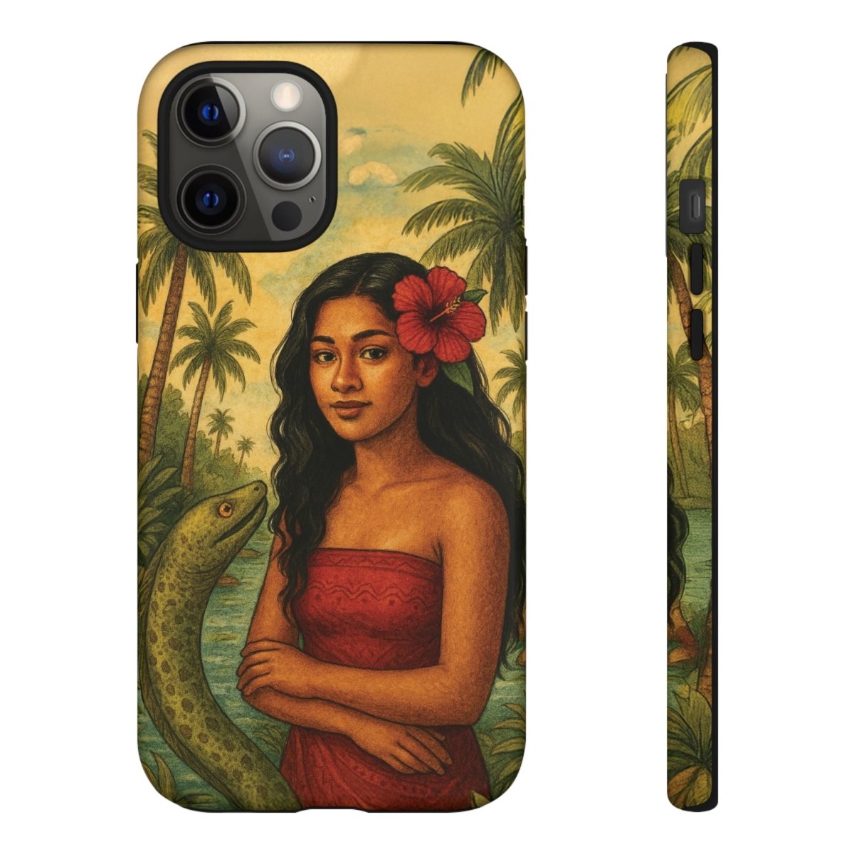 Glossy Tough Phone Case featuring Sina & The Eel design for iPhone 17, durable protection for AU, NZ, and US markets.