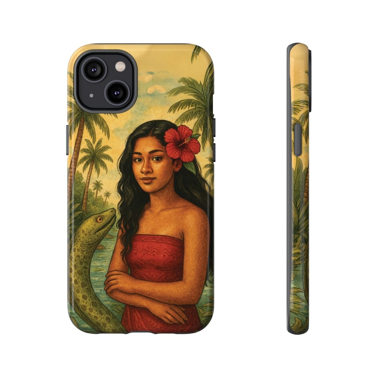 Glossy tough phone case by WOYC featuring Sina & The Eel design for iPhone 17, suitable for AU, NZ, and USA regions.