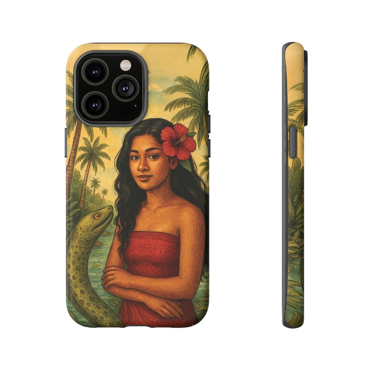 Glossy Tough Phone Case by WOYC featuring Sina & The Eel design for iPhone 17, durable protection for AU, NZ, and USA markets.