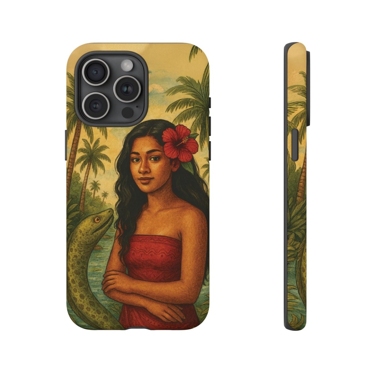 Glossy Tough Phone Case by WOYC featuring Sina & The Eel design for iPhone 17, offering durable protection in AU/NZ/USA.