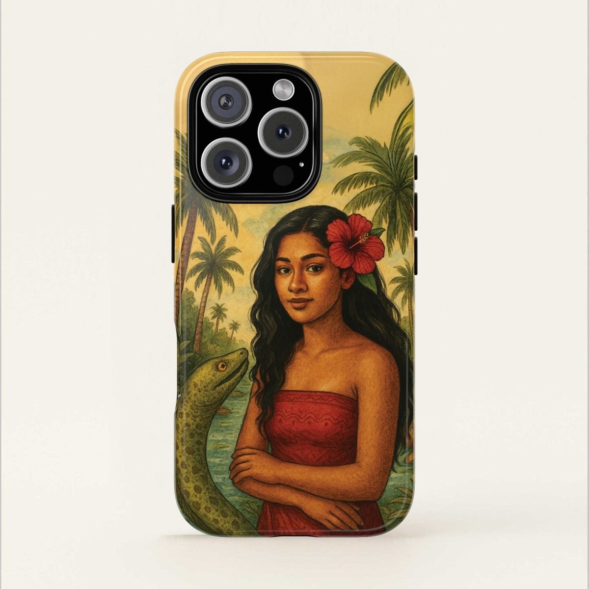 Glossy Tough Phone Case for iPhone 17 featuring Sina & The Eel design by WOYC, durable protection for AU, NZ, and USA.
