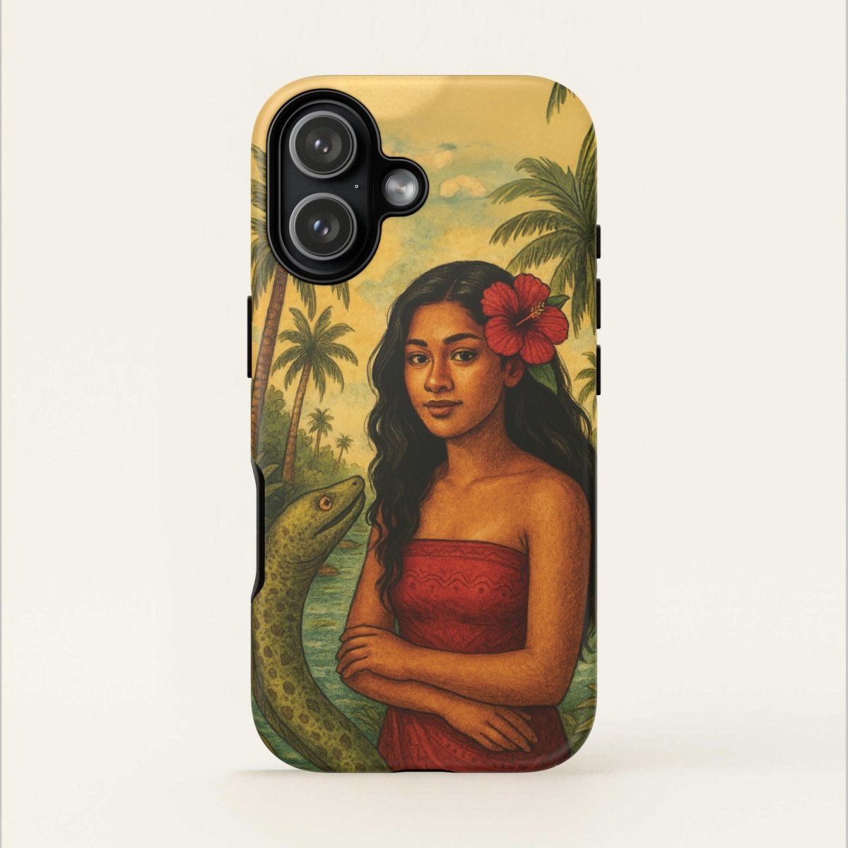 Glossy Tough Phone Case by WOYC featuring Sina & The Eel design for iPhone 17, durable and protective for AU, NZ, and USA markets.