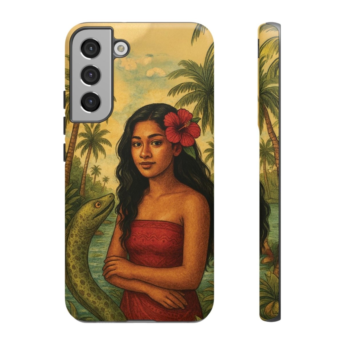 Glossy Tough Phone Case by WOYC featuring Sina & The Eel design for iPhone 17, durable and protective.