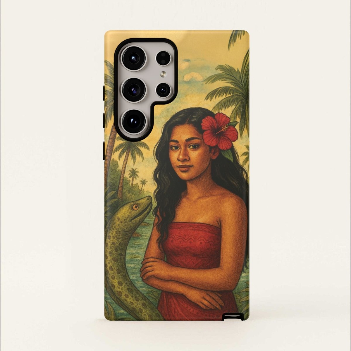Glossy Tough Phone Case by WOYC featuring Sina & The Eel design for iPhone 17, offers durable protection for AU, NZ, and USA models.