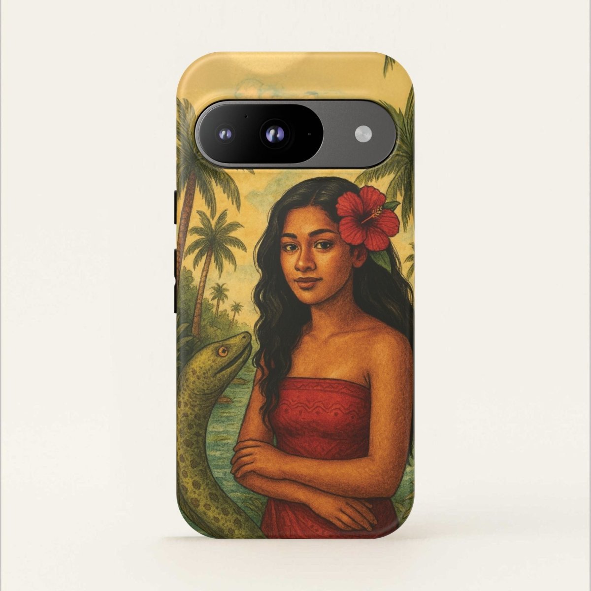 Glossy Tough Phone Case for iPhone 17 by WOYC featuring Sina & The Eel design, durable protection for AU, NZ, and USA markets.