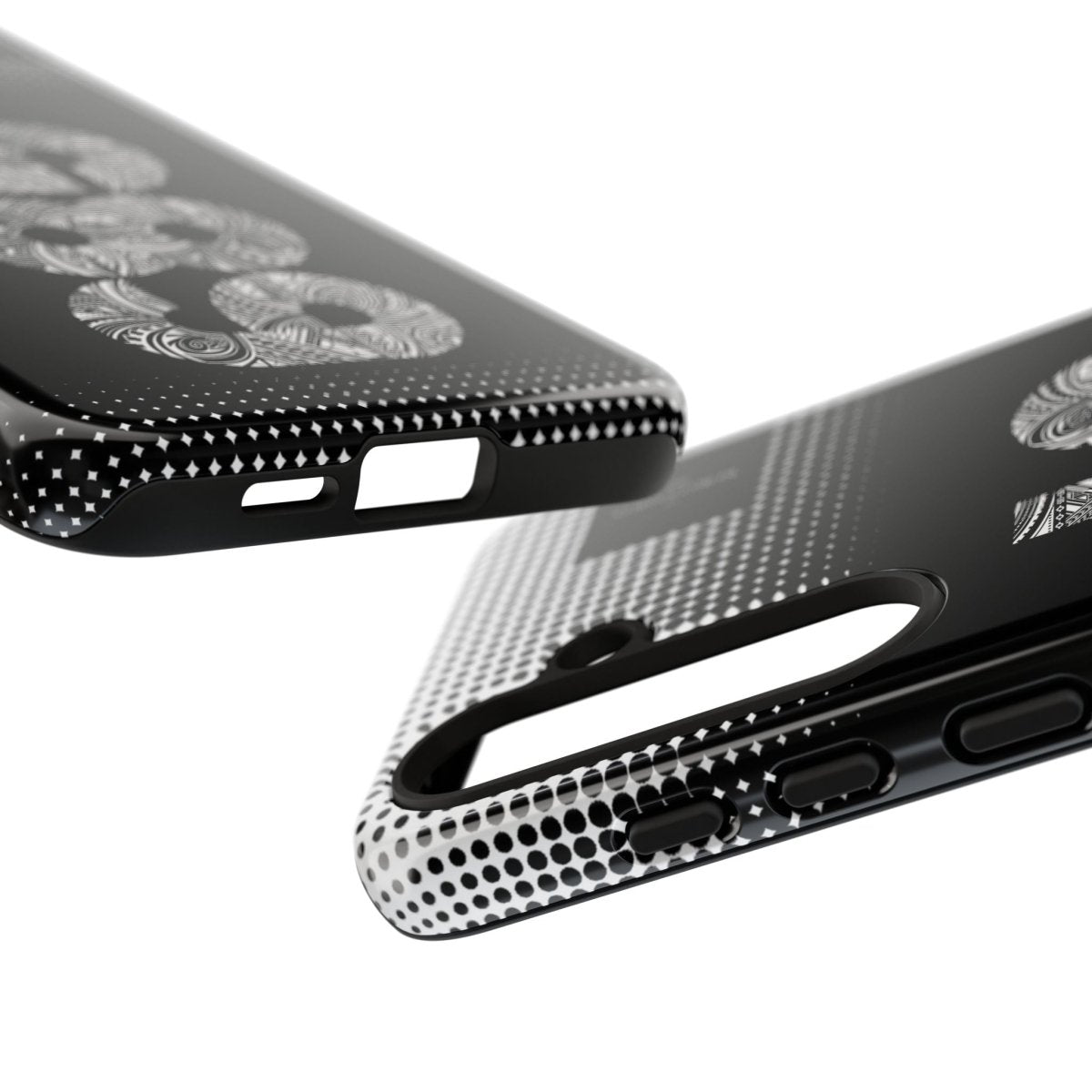Samsung Galaxy S25 tough phone case by Printify, glossy protective cover with rugged design for durability in AU, NZ, and USA.