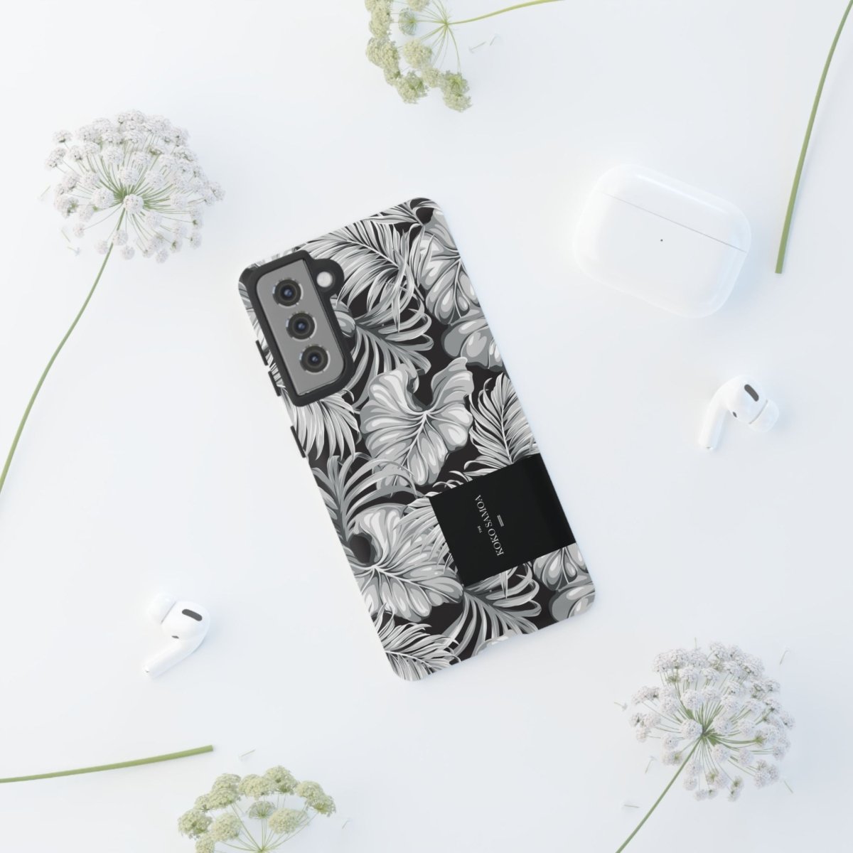 Samsung Galaxy S25 tough phone case by WOYC in Falealili Shades with glossy finish, designed for durability and style.