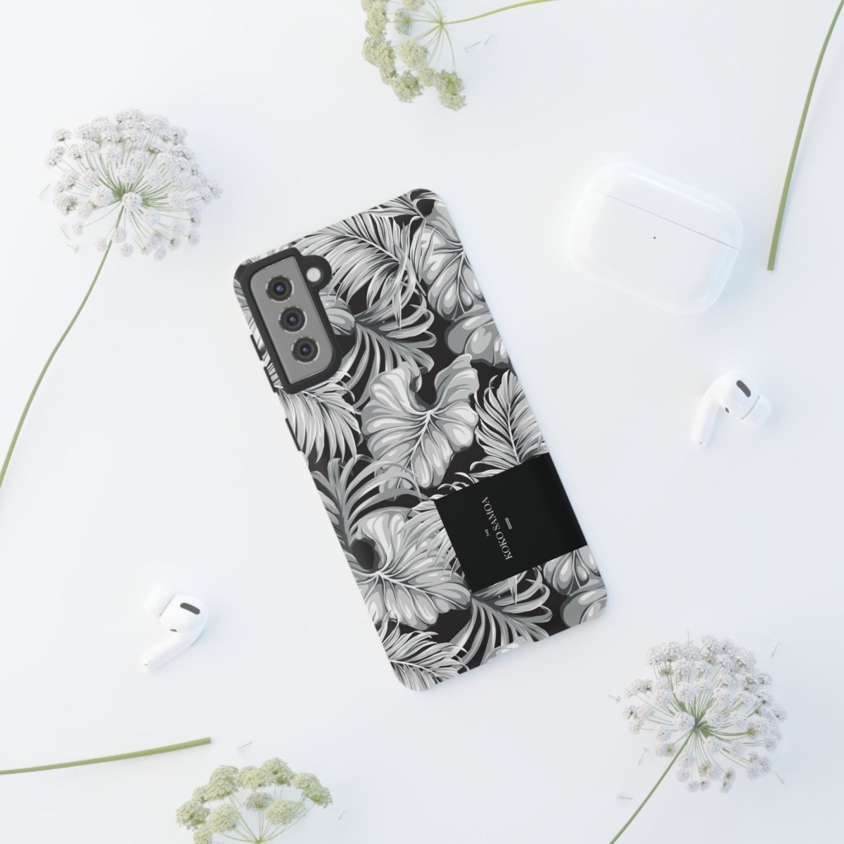 Samsung Galaxy S25 tough phone case by WOYC in Falealili Shades with glossy finish, designed for durability and style.