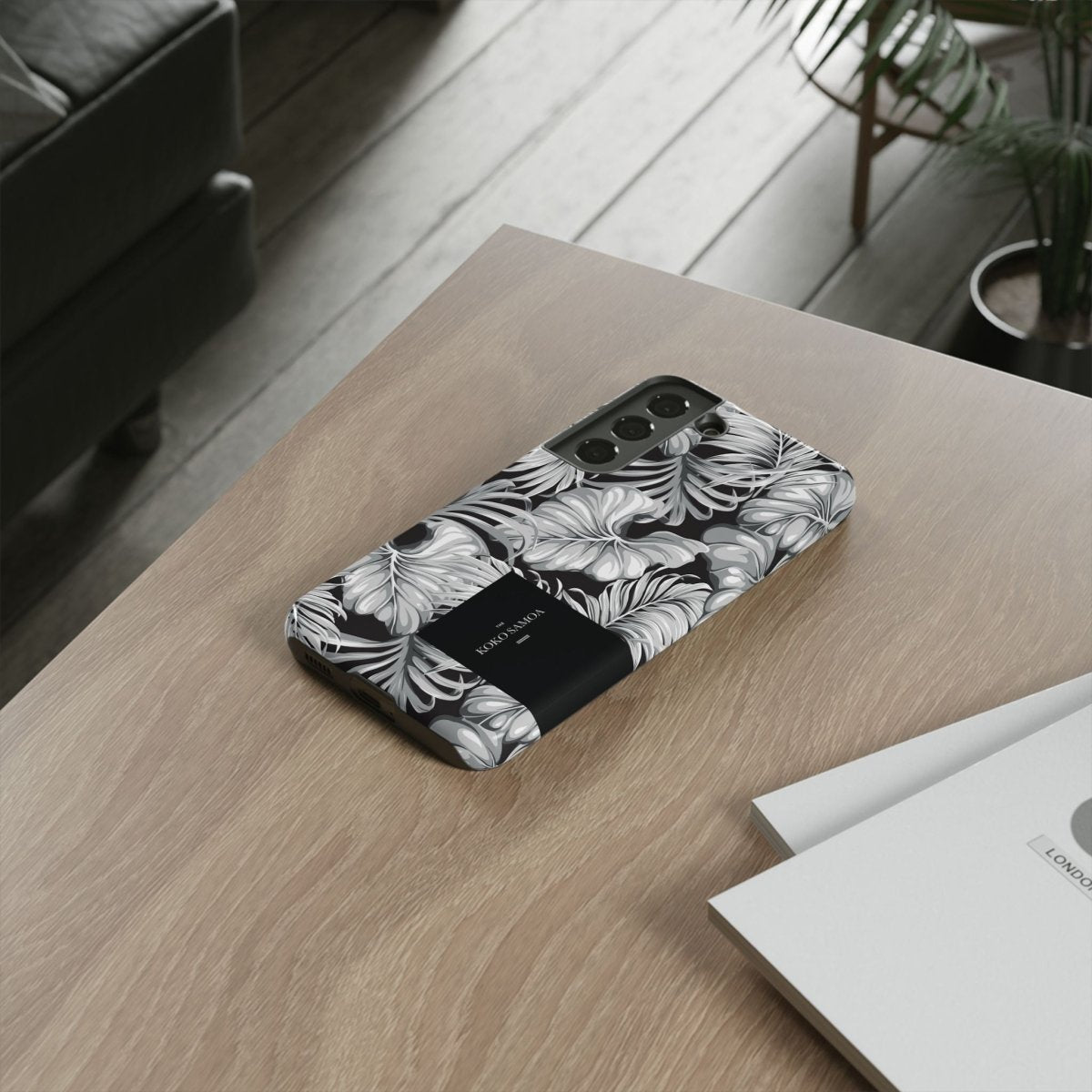Samsung Galaxy S25 tough phone case by WOYC in Falealili Shades with glossy finish, designed for durability and style.