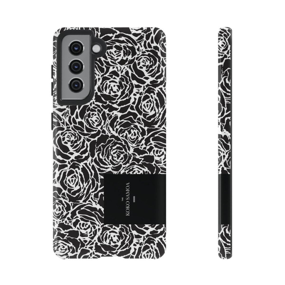 Samsung Galaxy S25 tough phone case by WOYC with glossy Faleasiu Nights design, offers durable protection for smartphones.