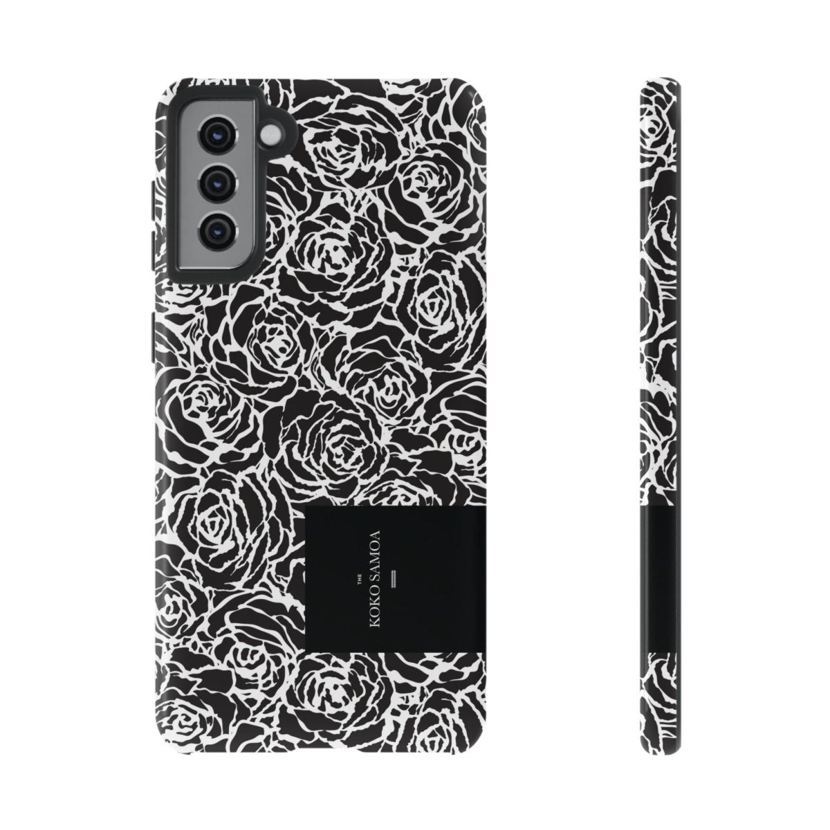 Samsung Galaxy S25 tough phone case by WOYC with glossy Faleasiu Nights design, providing durable protection.
