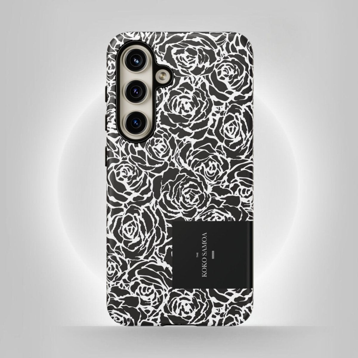 Samsung Galaxy S25 tough phone case by WOYC with glossy Faleasiu Nights design, durable protection for AU, NZ, and USA markets.