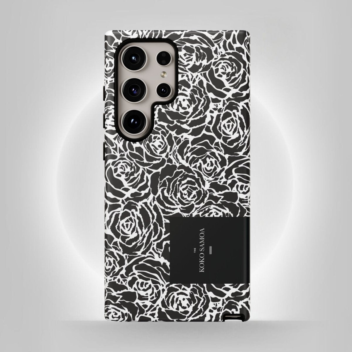 Samsung Galaxy S25 tough phone case by WOYC featuring Faleasiu Nights design, glossy finish, rugged protection for AU/NZ/USA.