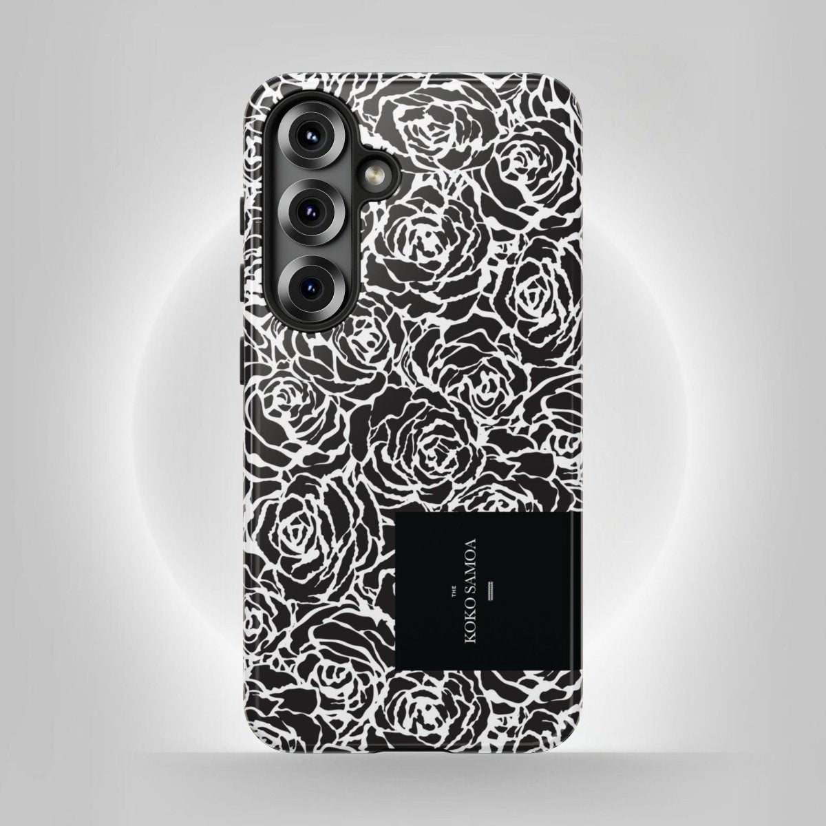 Samsung Galaxy S25 tough phone case by WOYC featuring Faleasiu Nights design in glossy finish, durable protection for smartphones.